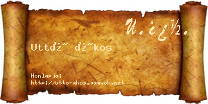 Uttó Ákos névjegykártya